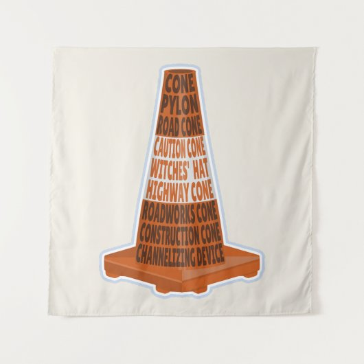 Road Cone Oranje Taraffic kegel Wandkleed (Voorkant)