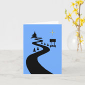 Road Construction Silhouette-kerstkaart Kaart (Gele Bloem)