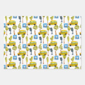 Road Construction Traffic Lights School Bus Inpakpapier Vel (Voorkant)