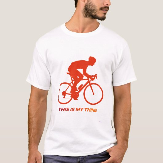 Road Cycling Silhouette Action Lifestyle Design T-shirt (Voorkant)