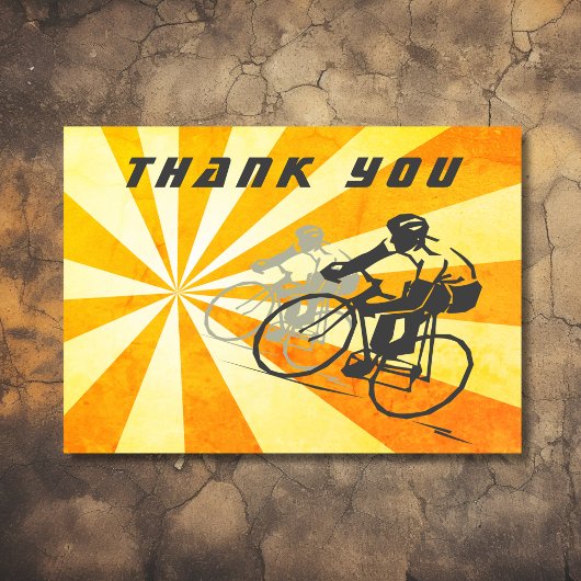 Road Fietsers met Retro Sunburst Bedankkaart