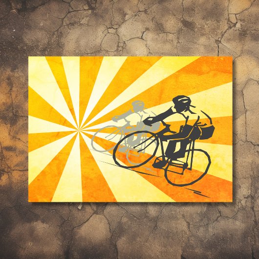 Road Fietsers met Retro Sunburst Bedankkaart
