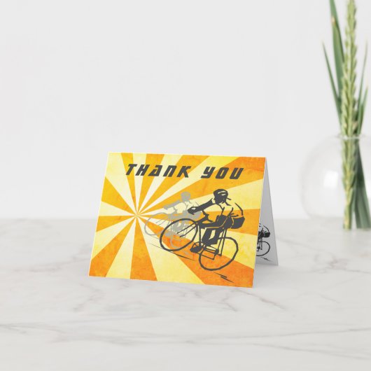 Road Fietsers met Retro Sunburst Bedankkaart (Voorkant)