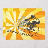Road Fietsers met Retro Sunburst Fietsen Verjaarda Kaart (Voorkant / Achterkant)