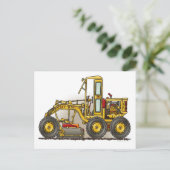 Road Grader Construction Post-kaart Briefkaart (Staand voorkant)