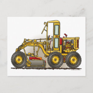 Road Grader Construction Post-kaart Briefkaart
