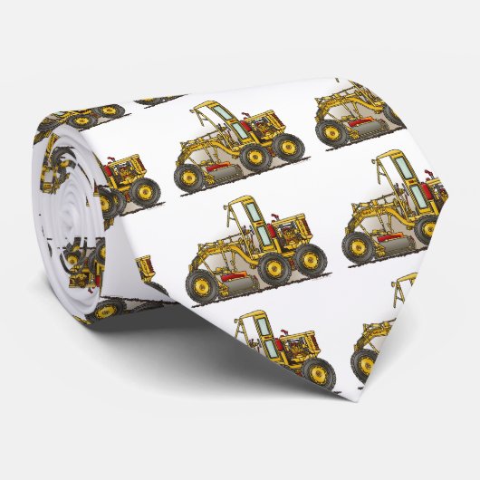 Road Grader Construction Stropdas (Opgerold)