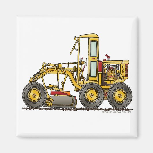 Road Grader Dirt Scraper Bouwmagneten Magneet (Voorkant)