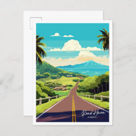 Road Hana Hawaii Travel  illustratie Briefkaart
