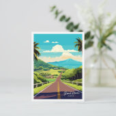 Road Hana Hawaii Travel  illustratie Briefkaart (Staand voorkant)
