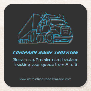 Road Haulage Semi-Truck Blue logo Kartonnen Onderzetters