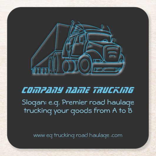 Road Haulage Semi-Truck Blue logo Kartonnen Onderzetters (Voorkant)