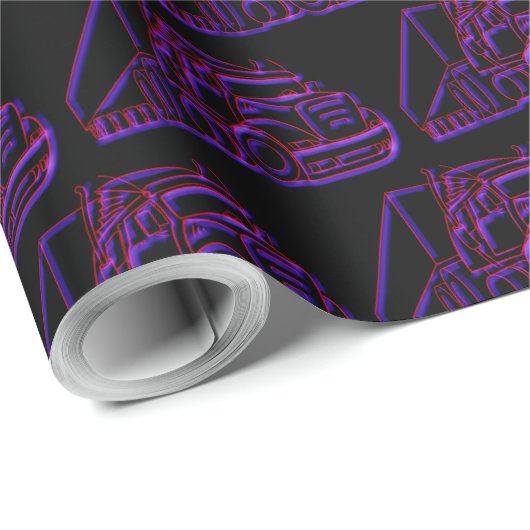 Road Haulage Semi-Truck red and blue logo on black Cadeaupapier (Rol Hoek)