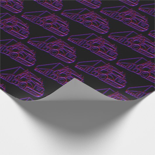 Road Haulage Semi-Truck red and blue logo on black Cadeaupapier (Hoek)