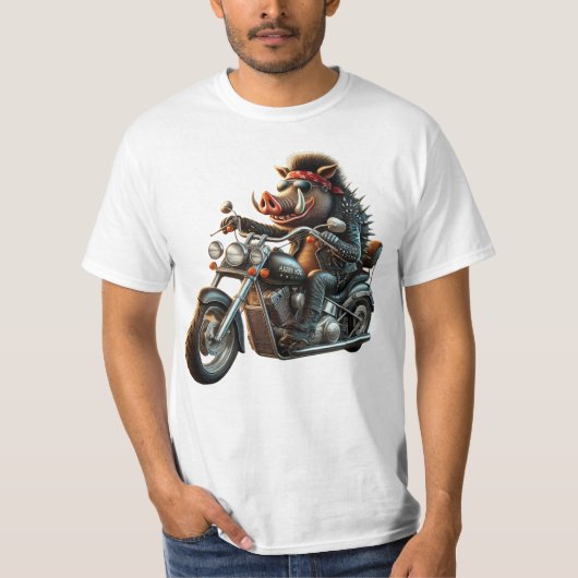 Road Hog Biker T-Shirt | Rebel Motorcycle Hog Desi (Voorkant)