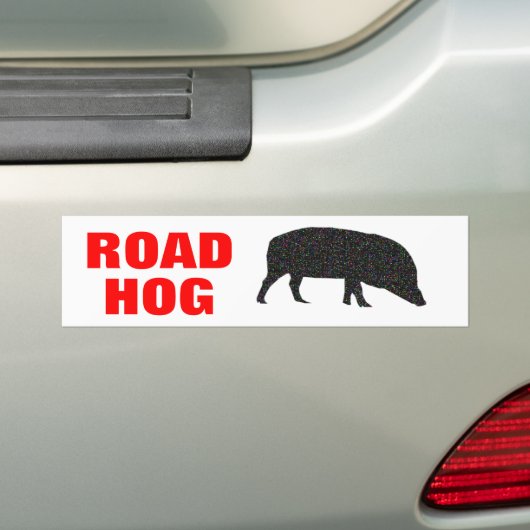 Road Hog Sparkly Pig Bumpersticker (Op auto)