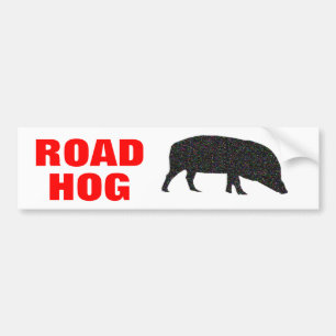 Road Hog Sparkly Pig Bumpersticker
