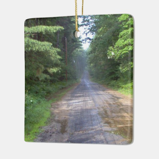 Road Home - Country Road in Maine Keramisch Ornament (Links)