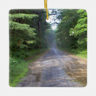 Road Home - Country Road in Maine Keramisch Ornament