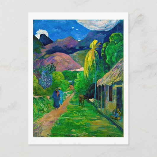 Road in Tahiti, Gauguin Briefkaart (Voorkant)