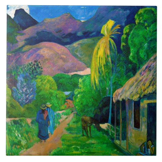 Road in Tahiti, Gauguin Tegeltje (Voorkant)