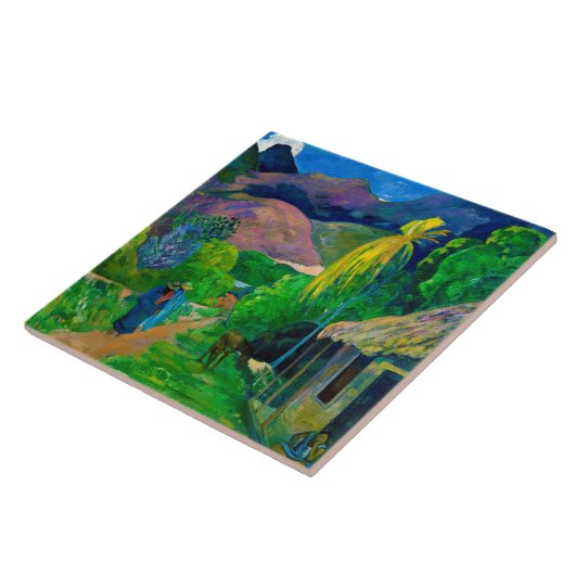 Road in Tahiti, Gauguin Tegeltje (Zijkant)