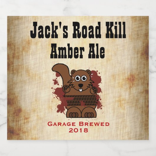 Road Kill Custom Beer Label Bier Etiket (Enkel label)