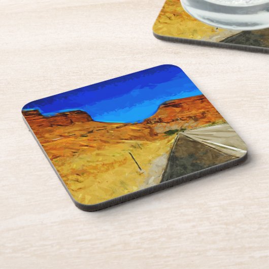 Road langs Side Tetons Abstract Onderzetter (Linkerzijde)