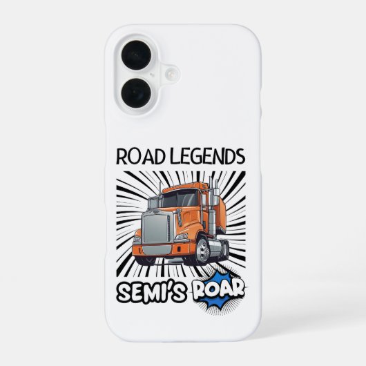 Road Legends: Semi's Roar! iPhone 16 Hoesje (Achterkant)