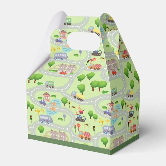 Road Map Green Favor Box Bedankdoosjes (Achterkant)