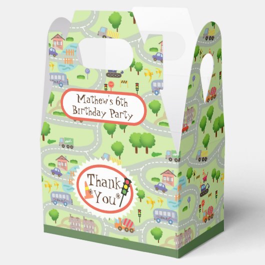 Road Map Green Favor Box Bedankdoosjes (Geopend)