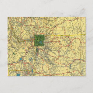 Road map Idaho, Mont, Wyo map Briefkaart