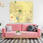 Road map Idaho, Mont, Wyo map Canvas Afdruk (Insitu (Woonkamer))