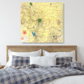 Road map Idaho, Mont, Wyo map Canvas Afdruk (Insitu (Slaapkamer))
