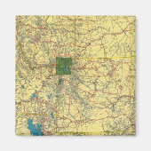 Road map Idaho, Mont, Wyo map Magneet (Voorkant)