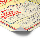 Road map Idaho, Mont, Wyo map Poster (Hoek)