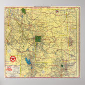 Road map Idaho, Mont, Wyo map Poster (Voorkant)