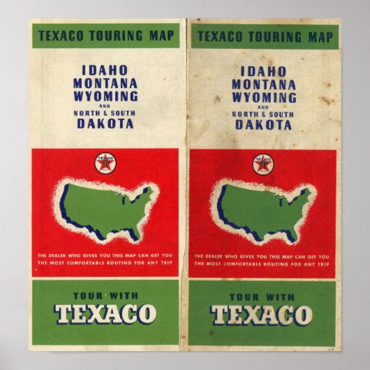 Road map Idaho, Mont, Wyo Poster (Voorkant)