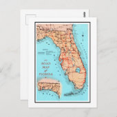 Road Map of Florida Briefkaart (Voorkant / Achterkant)