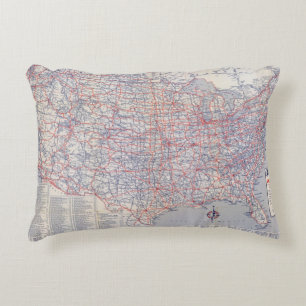 Road map United States Decoratief Kussen