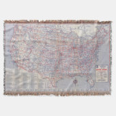 Road map United States Deken (Voorkant)
