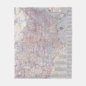 Road map United States Fleece Deken (Voorkant)