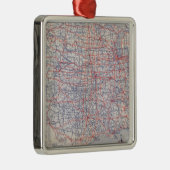 Road map United States Metalen Ornament (Rechts)