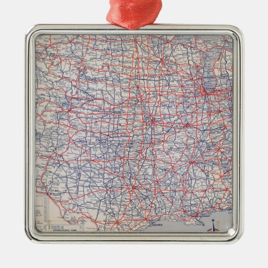 Road map United States Metalen Ornament (Voorkant)