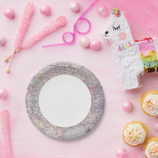 Road map United States Papieren Bordje (Feest)