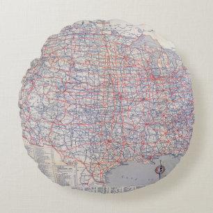 Road map United States Rond Kussen