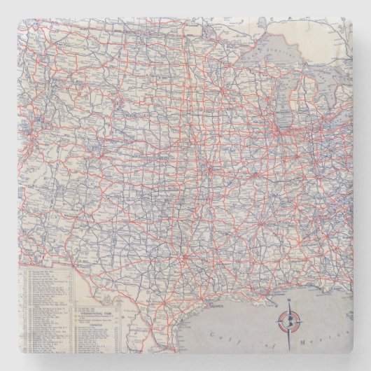 Road map United States Stenen Onderzetter (Voorkant)