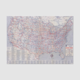 Road map United States Tissuepapier