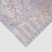 Road map United States Tissuepapier (Detail)