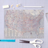 Road map United States Tissuepapier (Craft)